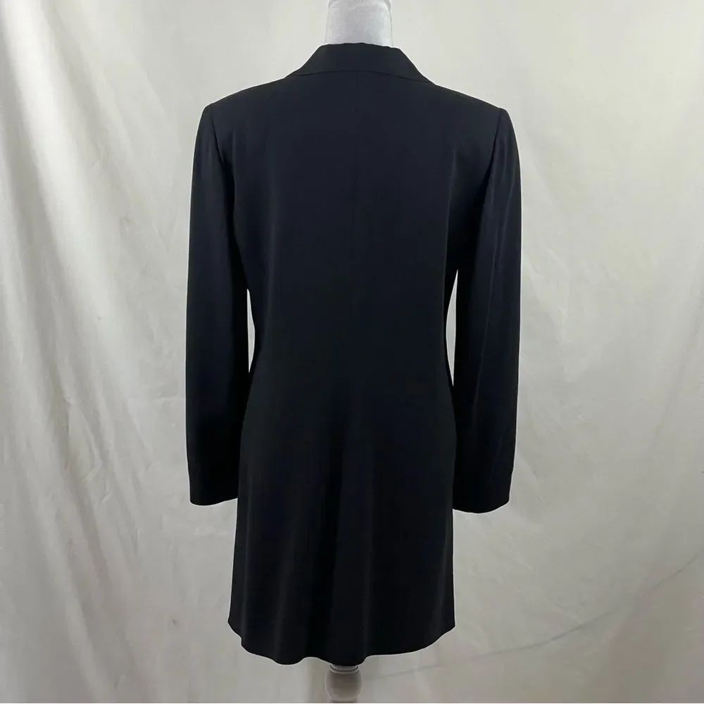 John Meyer Black Wool Blend Long Jacket NWOT Size 8